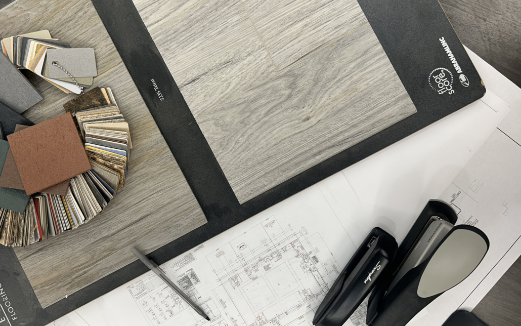 Close up of floor samples