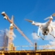 Image of a construction drone flying.