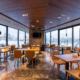 Interior of a modern mountain restaurant