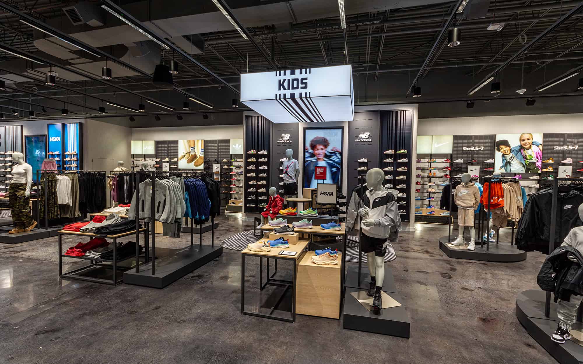 The kids section of the Foot Locker store in Willowbrook Mall The kids section of the Foot Locker store in Willowbrook Mall